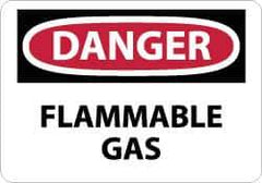 NMC - "Danger - Flammable Gas", 10" Long x 14" Wide, Aluminum Safety Sign - Rectangle, 0.04" Thick, Use for Hazardous Materials - All Tool & Supply