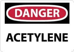 NMC - "Danger - Acetylene", 7" Long x 10" Wide, Rigid Plastic Safety Sign - Rectangle, 0.05" Thick, Use for Hazardous Materials - All Tool & Supply