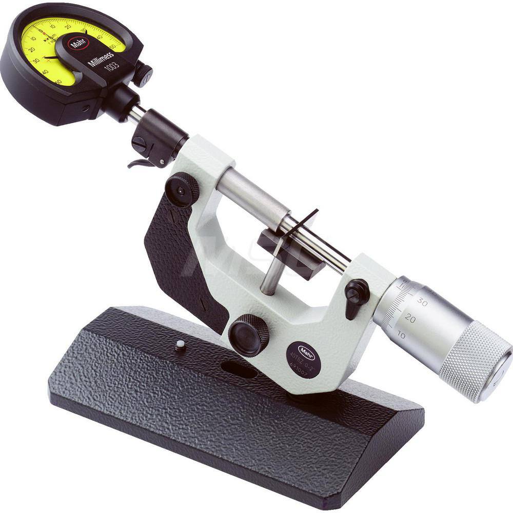 Mahr - Mechanical Bench Micrometers; Minimum Measurement (Inch): 0 ; Maximum Measurement (Inch): 2 ; Graduation (Decimal Inch): 0.00025 ; Thimble Type: Standard ; Calibrated: Yes ; Traceability Certification Included: None - Exact Industrial Supply