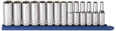 GearWrench - 14 Piece 3/8" Drive Deep Socket Set - 6 Points, 6 to 19mm, Metric Measurement Standard - All Tool & Supply