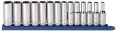 GearWrench - 14 Piece 3/8" Drive Deep Socket Set - 12 Points, 6 to 19mm, Metric Measurement Standard - All Tool & Supply