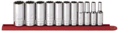 GearWrench - 11 Piece 3/8" Drive Deep Socket Set - 12 Points, 1/4 to 7/8", Inch Measurement Standard - All Tool & Supply