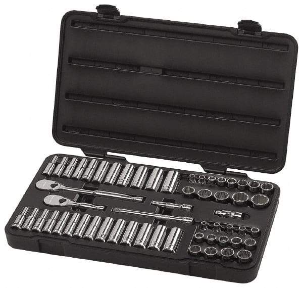 GearWrench - 57 Piece 3/8" Drive Deep Well Socket Set - 12 Points, 1/4" to 1" (6mm to 19mm) Range, Inch/Metric Measurement Standard - All Tool & Supply