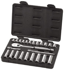 GearWrench - 24 Piece 3/8" Drive Deep Well Socket Set - 6, 12 Points, 10mm to 19mm Range, Metric Measurement Standard - All Tool & Supply