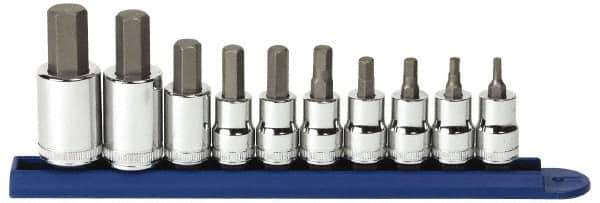 GearWrench - 10 Piece 3/8 & 1/2" Drive Metric Hex Bit Socket Set - 4 to 17mm Hex - All Tool & Supply