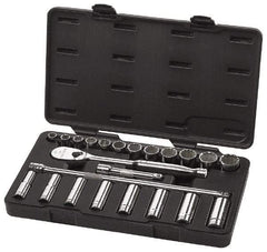 GearWrench - 23 Piece 1/2" Drive Deep Well Socket Set - 6, 12 Points, 1/2" to 15/16" Range, Inch Measurement Standard - All Tool & Supply