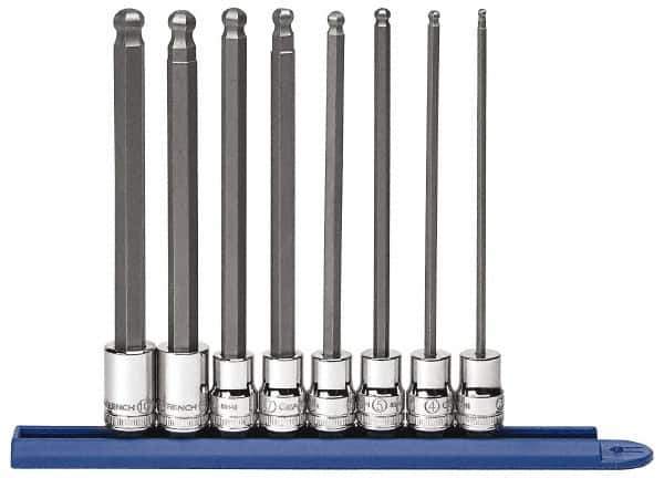 GearWrench - 8 Piece 3/8" Drive Metric Ball Hex Bit Socket Set - 3 to 10mm Hex - All Tool & Supply