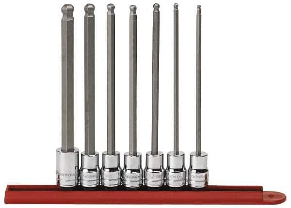 GearWrench - 7 Piece 3/8" Drive Inch Ball Hex Bit Socket Set - 1/8 to 3/8" Hex - All Tool & Supply