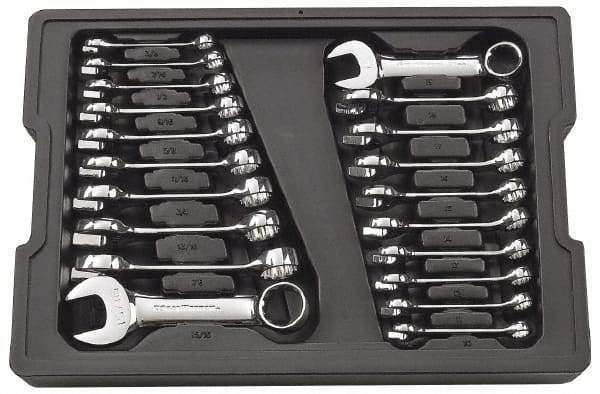 GearWrench - 20 Piece, 3/8" to 15/16" (10mm to 19mm), 12 Point Combination Wrench Set - Inch/Metric Measurement Standard, Full Polish Finish, Comes in Plastic Tray - All Tool & Supply