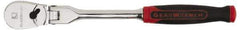 GearWrench - 1/4" Drive Pear Head Ratchet - Chrome Finish, 10-1/2" OAL, 72 Gear Teeth, Cushion Grip Handle, Flex Head - All Tool & Supply