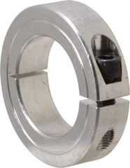 Climax Metal Products - 1-3/8" Bore, Aluminum, One Piece Clamping Shaft Collar - 2-1/4" Outside Diam, 9/16" Wide - All Tool & Supply