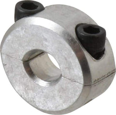 Climax Metal Products - 1/4" Bore, Aluminum, Two Piece Two Piece Split Shaft Collar - 11/16" Outside Diam, 5/16" Wide - All Tool & Supply