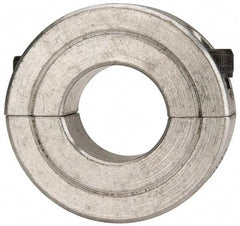 Climax Metal Products - 11/16" Bore, Aluminum, Two Piece Two Piece Split Shaft Collar - 1-1/2" Outside Diam, 1/2" Wide - All Tool & Supply