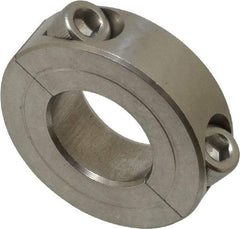 Climax Metal Products - 13/16" Bore, Stainless Steel, Two Piece Two Piece Split Shaft Collar - 1-5/8" Outside Diam, 1/2" Wide - All Tool & Supply