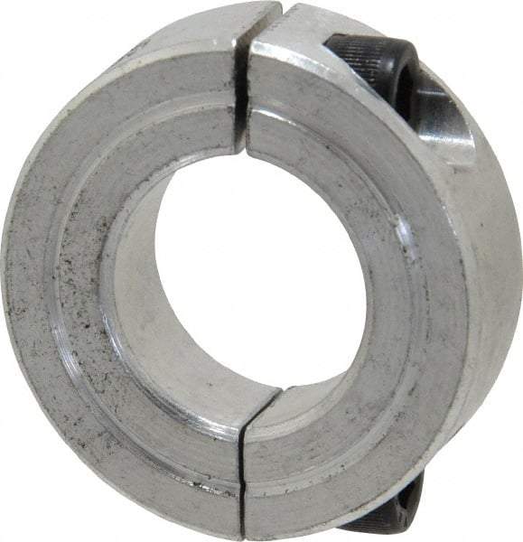 Climax Metal Products - 7/8" Bore, Aluminum, Two Piece Two Piece Split Shaft Collar - 1-5/8" Outside Diam, 1/2" Wide - All Tool & Supply