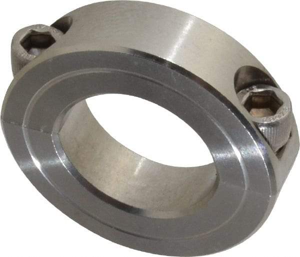 Climax Metal Products - 1-1/16" Bore, Stainless Steel, Two Piece Two Piece Split Shaft Collar - 1-7/8" Outside Diam, 1/2" Wide - All Tool & Supply