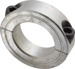 Climax Metal Products - 1-1/8" Bore, Aluminum, Two Piece Two Piece Split Shaft Collar - 1-7/8" Outside Diam, 1/2" Wide - All Tool & Supply