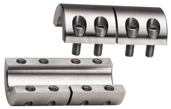 Climax Metal Products - 1" Inside x 1-3/4" Outside Diam, Two Piece Rigid Coupling without Keyway - 3" Long - All Tool & Supply