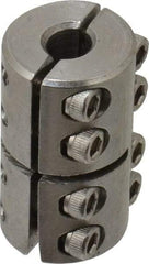 Climax Metal Products - 1/4" Inside x 5/8" Outside Diam, Two Piece Rigid Coupling without Keyway - 1" Long - All Tool & Supply