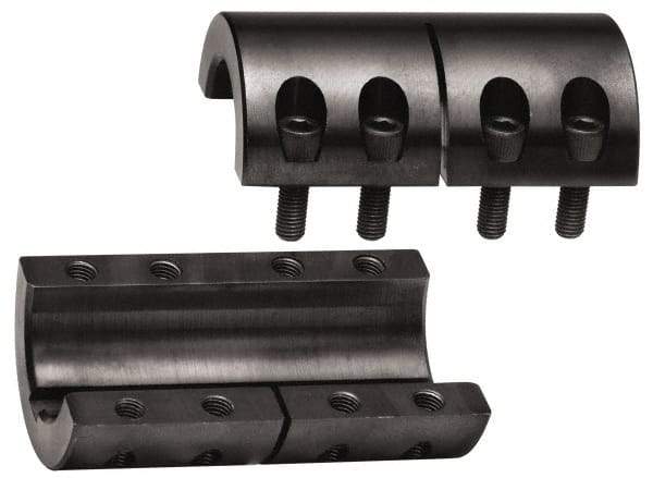 Climax Metal Products - 3/8" Inside x 7/8" Outside Diam, Two Piece Rigid Coupling with Keyway - 1-3/8" Long x 3/32" Keyway Width x 3/64" Keyway Depth - All Tool & Supply