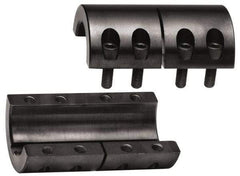 Climax Metal Products - 1-1/4" Inside x 2-1/16" Outside Diam, Two Piece Rigid Coupling with Keyway - 3-1/4" Long x 1/4" Keyway Width x 1/8" Keyway Depth - All Tool & Supply