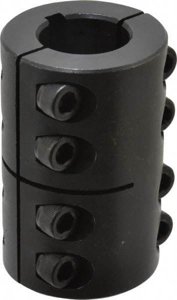 Climax Metal Products - 7/8" Inside x 1-5/8" Outside Diam, Two Piece Rigid Coupling with Keyway - 2-1/2" Long x 3/16" Keyway Width x 3/32" Keyway Depth - All Tool & Supply