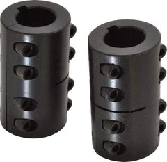 Climax Metal Products - 1" Inside x 1-3/4" Outside Diam, Two Piece Rigid Coupling with Keyway - 3" Long x 1/4" Keyway Width x 1/8" Keyway Depth - All Tool & Supply