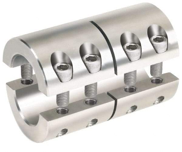 Climax Metal Products - 10mm Inside x 29mm Outside Diam, Metric Two-Piece Clamping Rigid Coupling - 45mm Long - All Tool & Supply