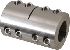 Climax Metal Products - 30mm Inside x 53mm Outside Diam, Metric Two Piece Clamping Rigid Coupling with Keyway - 83mm Long x 10mm Keyway Width x 3.3mm Keyway Depth - All Tool & Supply