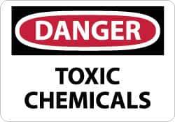 NMC - "Danger - Toxic Chemicals", 10" Long x 14" Wide, Pressure-Sensitive Vinyl Safety Sign - Rectangle, 0.004" Thick, Use for Hazardous Materials - All Tool & Supply