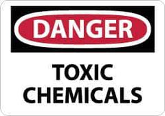 NMC - "Danger - Toxic Chemicals", 7" Long x 10" Wide, Pressure-Sensitive Vinyl Safety Sign - Rectangle, 0.004" Thick, Use for Hazardous Materials - All Tool & Supply