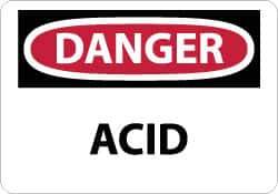 NMC - "Danger - Acid", 7" Long x 10" Wide, Pressure-Sensitive Vinyl Safety Sign - Rectangle, 0.004" Thick, Use for Hazardous Materials - All Tool & Supply