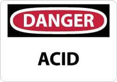 NMC - "Danger - Acid", 7" Long x 10" Wide, Pressure-Sensitive Vinyl Safety Sign - Rectangle, 0.004" Thick, Use for Hazardous Materials - All Tool & Supply