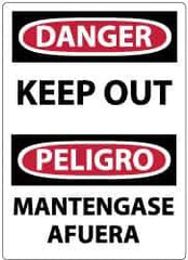 NMC - "Danger - Keep Out", 14" Long x 10" Wide, Rigid Plastic Safety Sign - Rectangle, 0.05" Thick, Use for Accident Prevention - All Tool & Supply