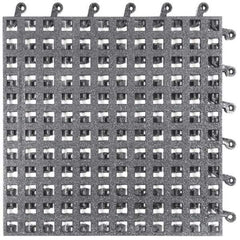 Wearwell - 18" Long x 18" Wide x 7/8" Thick, Anti-Fatigue Modular Matting Open Grid - Male & Female, 4 Interlocking Sides, Black, For Dry & Wet Areas, Series 561 - All Tool & Supply