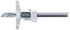 Mitutoyo - 0" to 6" Stainless Steel Electronic Depth Gage - 0.02mm Accuracy, 0.01mm Resolution, 100mm Base Length - All Tool & Supply