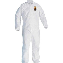 KleenGuard - Size XL SMS General Purpose Coveralls - White, Zipper Closure, Elastic Cuffs, Elastic Ankles, Seamless - All Tool & Supply