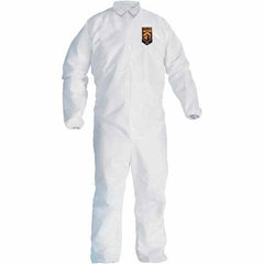 KleenGuard - Size 3XL SMS General Purpose Coveralls - White, Zipper Closure, Elastic Cuffs, Elastic Ankles, Seamless - All Tool & Supply