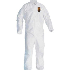 KleenGuard - Size 4XL SMS General Purpose Coveralls - White, Zipper Closure, Elastic Cuffs, Elastic Ankles, Seamless - All Tool & Supply