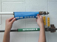 NMC - Pipe Marker with Nitrogen Legend and Arrow Graphic - 3-3/8 to 4-1/2" Pipe Outside Diam, White on Green - All Tool & Supply