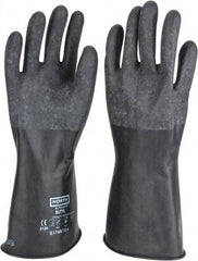 North - Size XL (10), 14" Long, 17 mil Thick, Butyl Chemical Resistant Gloves - Textured Finish, Rolled Cuff, Black - All Tool & Supply