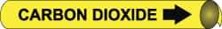 NMC - Pipe Marker with Carbon Dioxide Legend and Arrow Graphic - 3/4 to 1" Pipe Outside Diam, Black on Yellow - All Tool & Supply