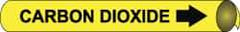 NMC - Pipe Marker with Carbon Dioxide Legend and Arrow Graphic - 3/4 to 1" Pipe Outside Diam, Black on Yellow - All Tool & Supply