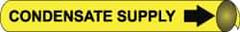 NMC - Pipe Marker with Condensate Supply Legend and Arrow Graphic - 3/4 to 1" Pipe Outside Diam, Black on Yellow - All Tool & Supply