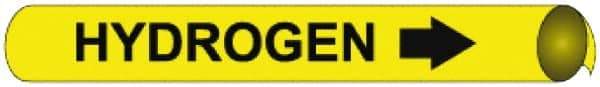 NMC - Pipe Marker with Hydrogen Legend and Arrow Graphic - 8 to 10" Pipe Outside Diam, Black on Yellow - All Tool & Supply