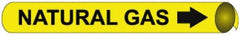 NMC - Pipe Marker with Natural Gas Legend and Arrow Graphic - 8 to 10" Pipe Outside Diam, Black on Yellow - All Tool & Supply