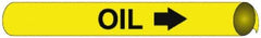 NMC - Pipe Marker with Oil Legend and Arrow Graphic - 4-5/8 to 5-7/8" Pipe Outside Diam, Black on Yellow - All Tool & Supply