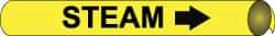 NMC - Pipe Marker with Steam Legend and Arrow Graphic - 3/4 to 1" Pipe Outside Diam, Black on Yellow - All Tool & Supply