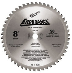 Wet & Dry Cut Saw Blade: 8″ Dia, 50 Teeth Round Arbor