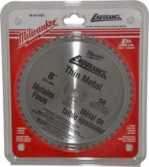 Milwaukee Tool - 8" Diam, 5/8" Arbor Hole Diam, 50 Tooth Wet & Dry Cut Saw Blade - Cermet-Tipped, Burr-Free, Clean, Smooth Action, Standard Round Arbor - All Tool & Supply